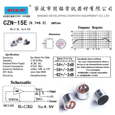 【供应耳机咪头(图) 咪头 MIC】价格,厂家,图片,其他电声器件及配件,宁波开拓电讯器材-